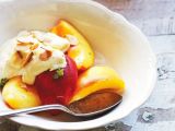 Wine-drenched Peaches with Mascarpone Cream